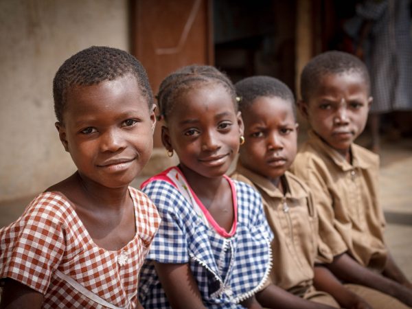 Children in a school in the village of Dona