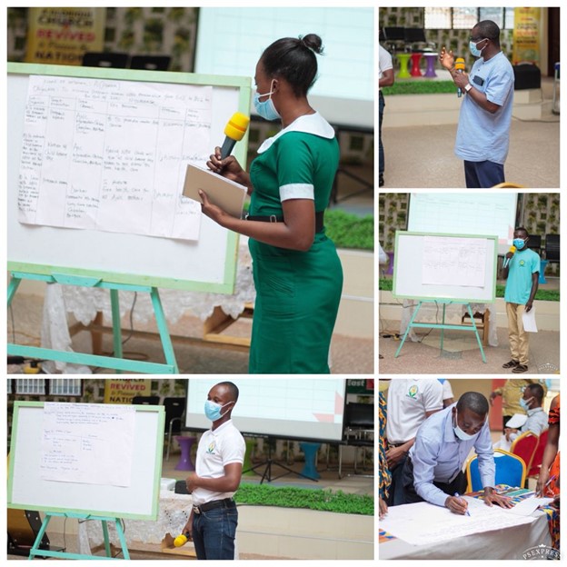 Networks prepare and present their action plans during PCP Network training in Atebubu Amantin district. Photo Credit: The Accelerator