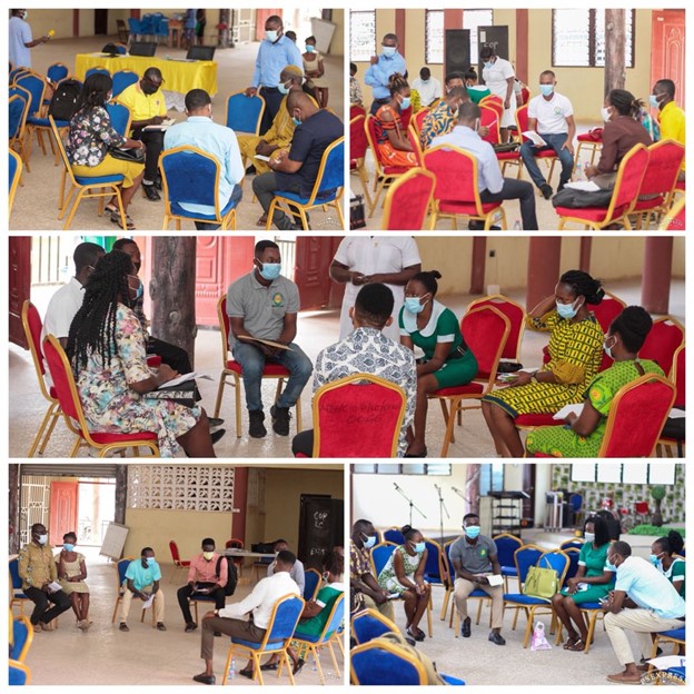 Newly formed PCP Network members sit to develop their network profile – Atebubu Amantin. Photo Credit: The Accelerator