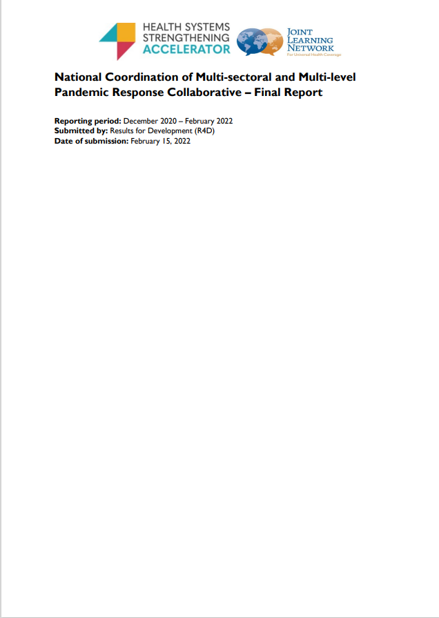 National Coordination of Pandemic Response Collaborative Final Report