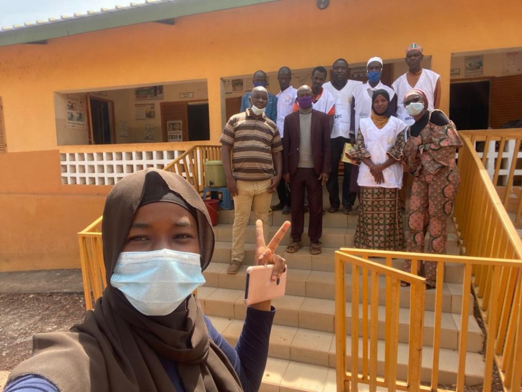 The Accelerator research team in Koba, Mamou region with the head of the center and his staff. Photo credit: The Accelerator