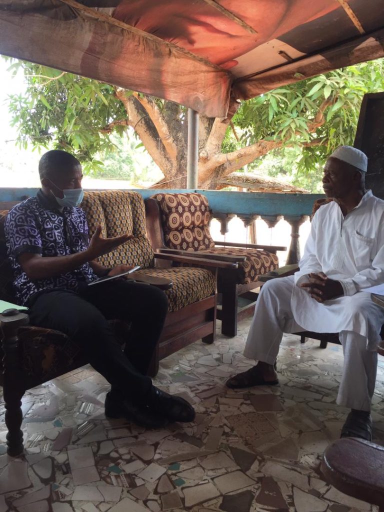 Survey being conducted by a member of the Accelerator research team in Conakry. Photo credit: The Accelerator