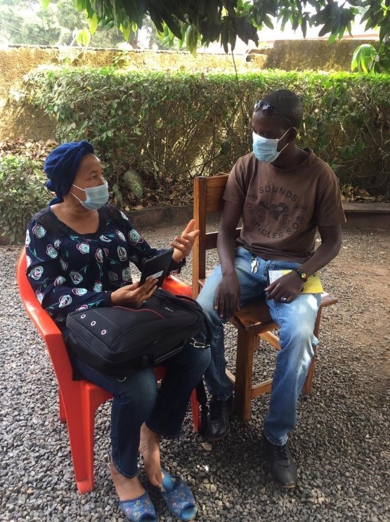 Survey being conducted by a member of the Accelerator research team in Conakry.