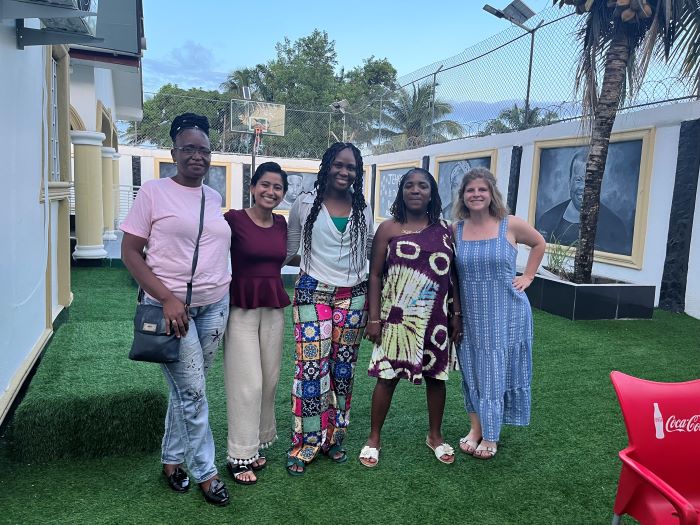 Photo caption: June 2023 meeting following the validation of Liberia's first national blood policy and strategy. From left to right: Thobekile Ndlovu, Apoorva Handigol, Dr. Onyekachi Subah, Minnie Sirtor Bowier, Samantha Durdock. Photo credit: The Accelerator